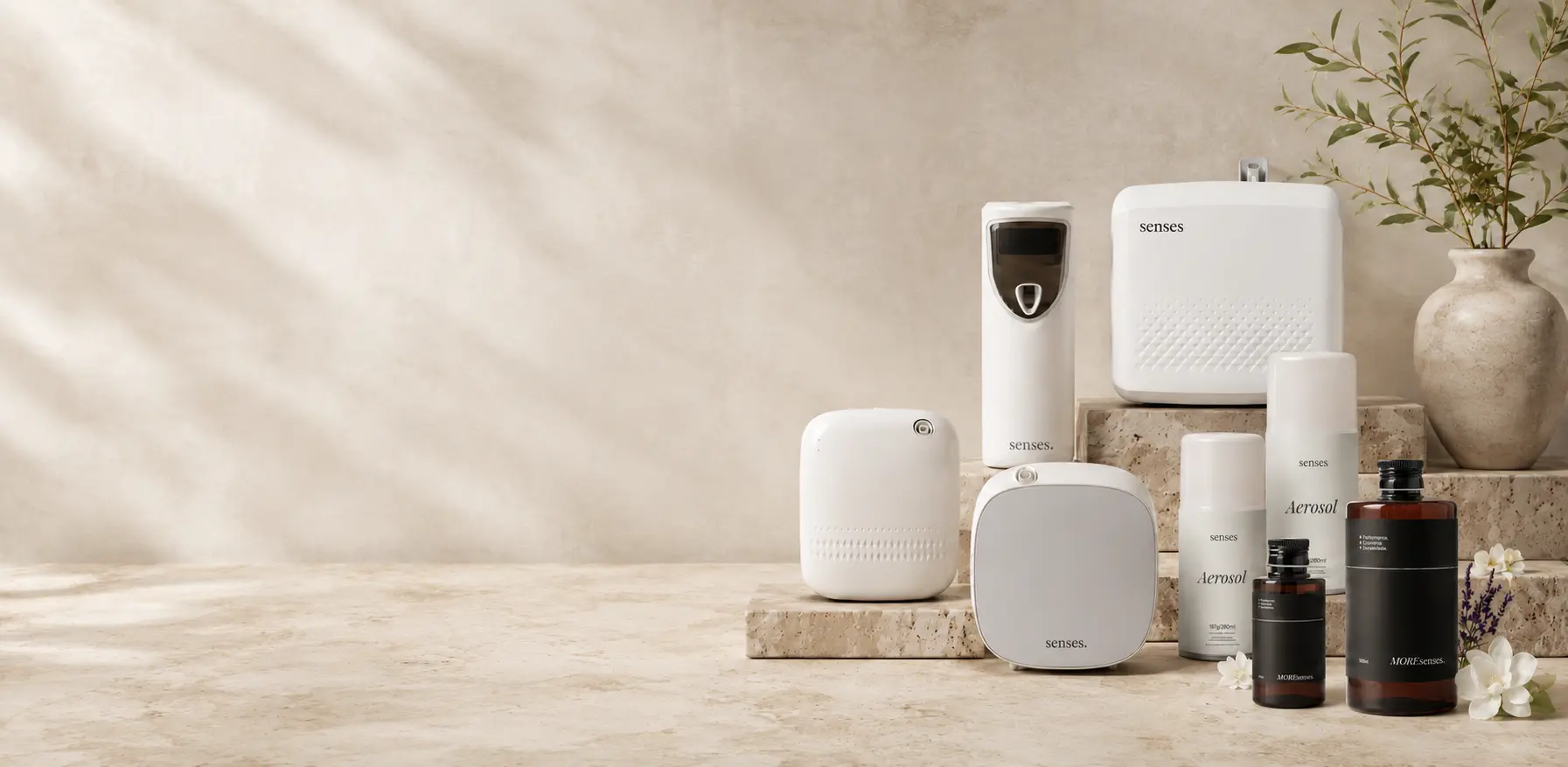 Linha de equipamentos e fragrâncias Senses